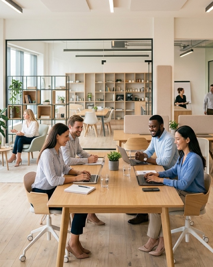 Helles, produktives Büro nach dem Clearing